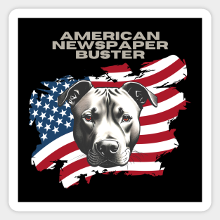 American Pitbull Sticker - American newspaper buster by Greenmillion